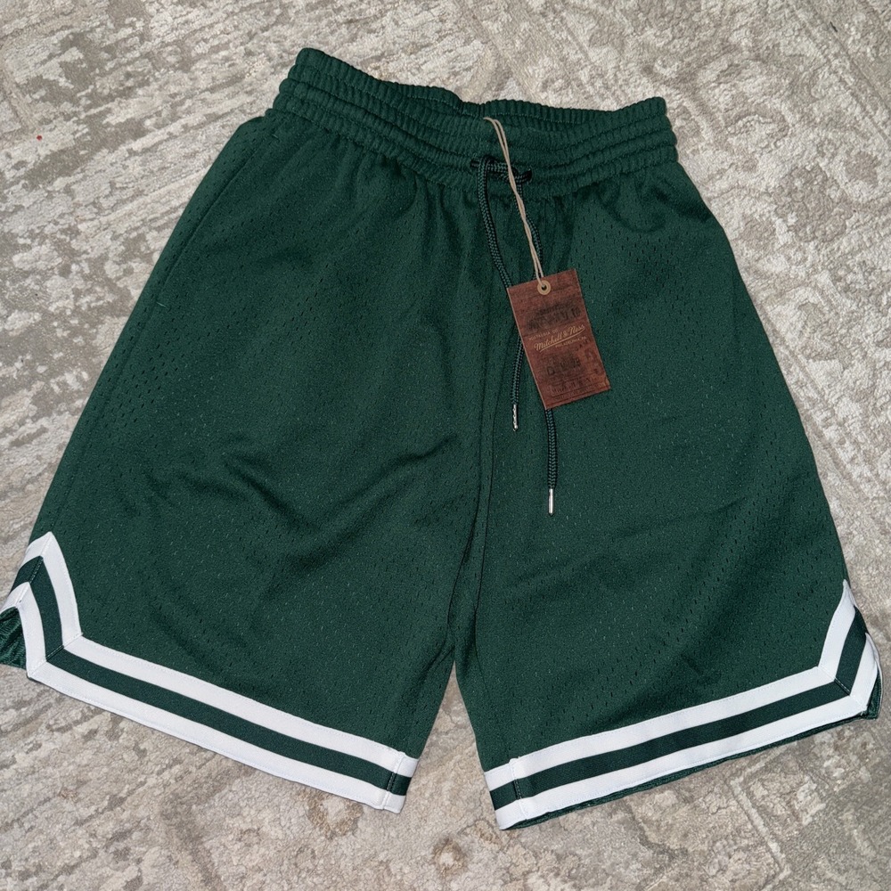 Mitchell & Ness Branded Basic Shorts Men's Green New Msrp $60